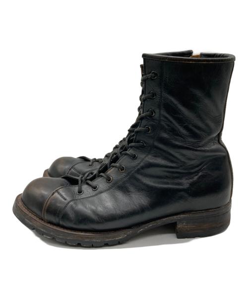 MIHARA YASUHIRO（ミハラヤスヒロ）MIHARA YASUHIRO (ミハラヤスヒロ) エイジング加工レースアップブーツ ブラック サイズ:26㎝の古着・服飾アイテム