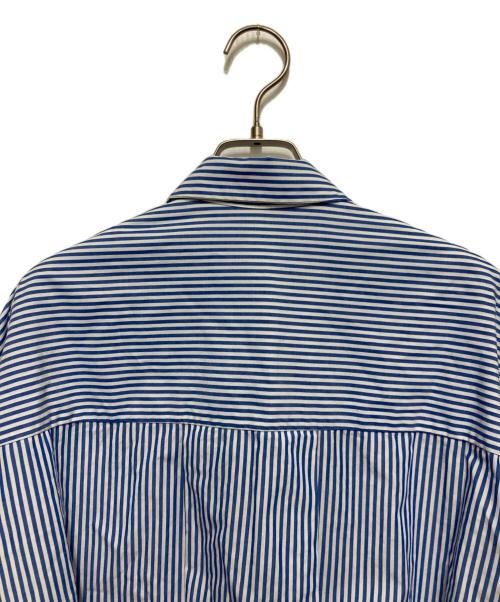 MARW UNITED ARROWS（マルゥ ユナイテッドアローズ）MARW UNITED ARROWS (マルゥ ユナイテッドアローズ) ストライプバールーンスリーブショートシャツ ホワイト×ブルー サイズ:不明の古着・服飾アイテム