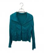 HIROKO BISヒロコビス）の古着「【洗える】ワッシャープリーツカーディガン」｜ブルー