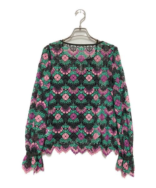 GRACE CONTINENTAL（（グレースコンチネンタル）GRACE CONTINENTAL (（グレースコンチネンタル) フラワーレースブラウス グリーン サイズ:Sの古着・服飾アイテム