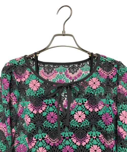 GRACE CONTINENTAL（（グレースコンチネンタル）GRACE CONTINENTAL (（グレースコンチネンタル) フラワーレースブラウス グリーン サイズ:Sの古着・服飾アイテム