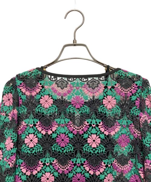 GRACE CONTINENTAL（（グレースコンチネンタル）GRACE CONTINENTAL (（グレースコンチネンタル) フラワーレースブラウス グリーン サイズ:Sの古着・服飾アイテム