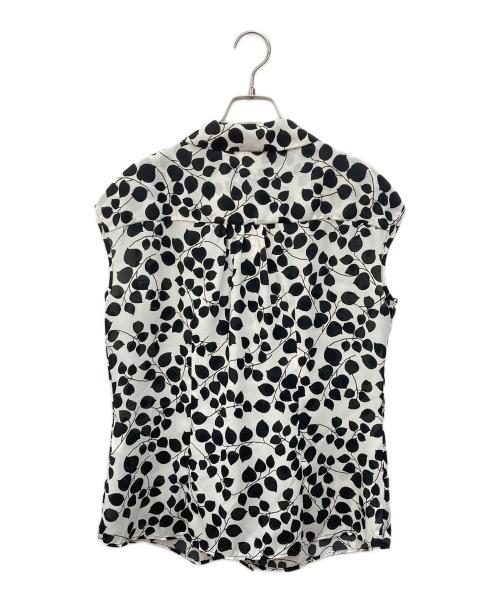 NARA CAMICIE（ナラカミーチェ）NARA CAMICIE (ナラカミーチェ) ノースリーブブラウス ホワイト×ブラック サイズ:SIZE 4 未使用品の古着・服飾アイテム