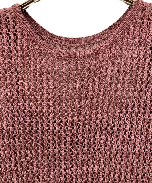 LAGUNA MOON（ラグナムーン）LAGUNA MOON (ラグナムーン) メッシュフリンジニットワンピース ピンク サイズ:Sの古着・服飾アイテム