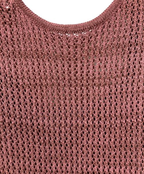 LAGUNA MOON（ラグナムーン）LAGUNA MOON (ラグナムーン) メッシュフリンジニットワンピース ピンク サイズ:Sの古着・服飾アイテム