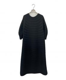 PLEATS PLEASE（プリーツプリーズ）の古着「MUSHROOM KNITワンピース」｜ブラック