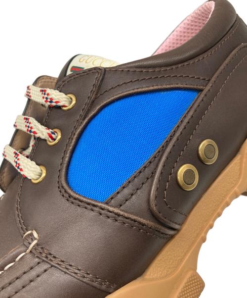 GUCCI（グッチ）GUCCI (グッチ) BOATREK SNEAKER LEATHER ブラウン サイズ:SIZE 11の古着・服飾アイテム