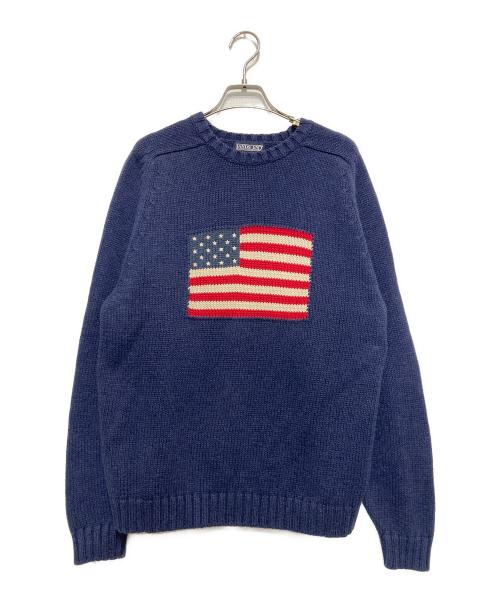 LAND'S END（ランズエンド）LAND'S END (ランズエンド) コットンニット ブルー サイズ:Lの古着・服飾アイテム