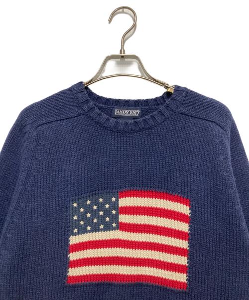 LAND'S END（ランズエンド）LAND'S END (ランズエンド) コットンニット ブルー サイズ:Lの古着・服飾アイテム