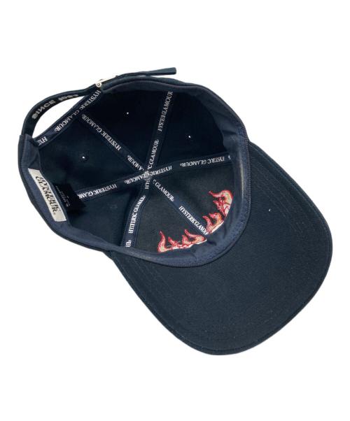 Hysteric Glamour（ヒステリックグラマー）Hysteric Glamour (ヒステリックグラマー) FLAME WOMAN刺繍 キャップ ブラック サイズ:FREEの古着・服飾アイテム