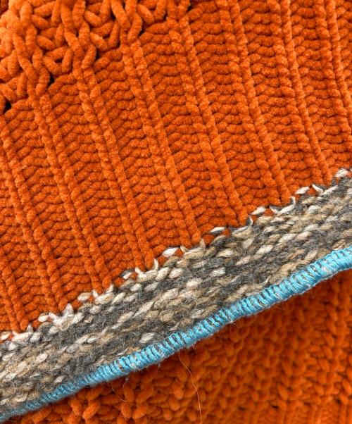 DIESEL（ディーゼル）DIESEL (ディーゼル) M-AUGUSTA ニットカーディガン オレンジ サイズ:Sの古着・服飾アイテム