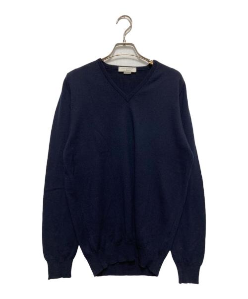 JOHN SMEDLEY（ジョンスメドレー）JOHN SMEDLEY (ジョンスメドレー) BEAMS F (ビームスエフ) Vネックニット ネイビー サイズ:XSの古着・服飾アイテム