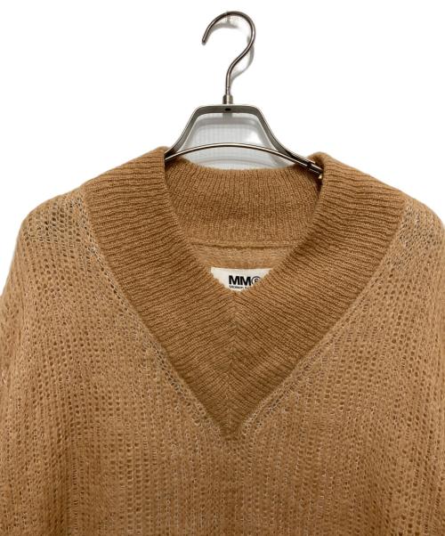 MM6 Maison Margiela（エムエムシックスメゾンマルジェラ）MM6 Maison Margiela (エムエムシックスメゾンマルジェラ) モヘア混ニット ベージュ サイズ:Sの古着・服飾アイテム