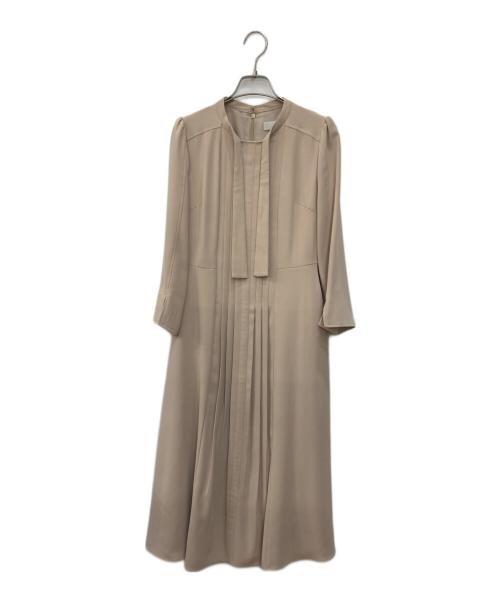 CELFORD（セルフォード）CELFORD (セルフォード) ボウタイプリーツワンピース ベージュ サイズ:SIZE 36の古着・服飾アイテム
