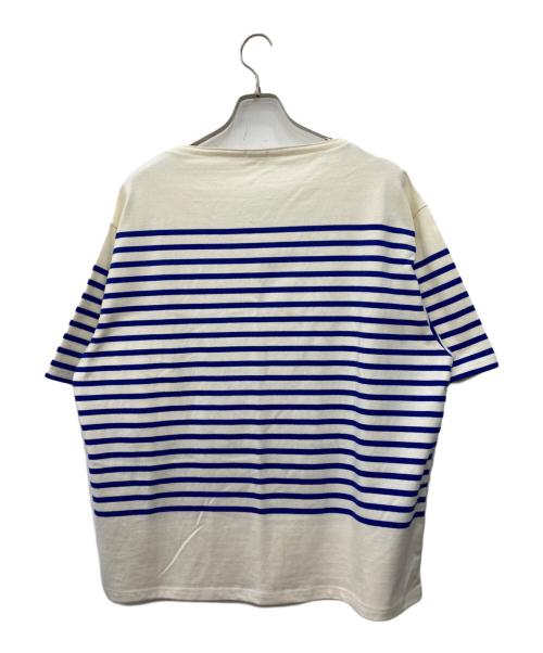 JOURNAL STANDARD relume（ジャーナルスタンダード レリューム）JOURNAL STANDARD relume (ジャーナルスタンダード レリューム) バスクシャツ アイボリー×ブルー サイズ:Lの古着・服飾アイテム