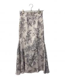 Apuweiser-riche（アプワイザーリッシェ）の古着「ジャガードフラワープリントスカート」｜ベージュ