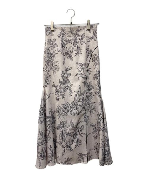 Apuweiser-riche（アプワイザーリッシェ）Apuweiser-riche (アプワイザーリッシェ) ジャガードフラワープリントスカート ベージュ サイズ:SIZE 2の古着・服飾アイテム