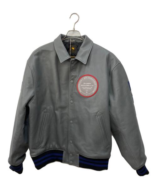 RATS（ラッツ）RATS (ラッツ) LEATHER AWARD JACKET/レザーアワードジャケット/スタジャン グレー サイズ:XXLの古着・服飾アイテム