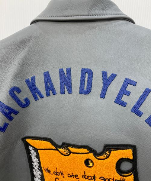 RATS（ラッツ）RATS (ラッツ) LEATHER AWARD JACKET/レザーアワードジャケット/スタジャン グレー サイズ:XXLの古着・服飾アイテム