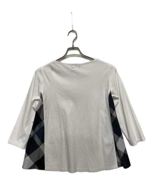 BLUE LABEL CRESTBRIDGE（ブルーレーベルクレストブリッジ）BLUE LABEL CRESTBRIDGE (ブルーレーベルクレストブリッジ) 7分袖カットソー ホワイト サイズ:38の古着・服飾アイテム