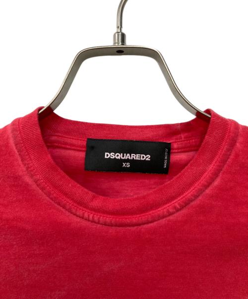 DSQUARED2（ディースクエアード）DSQUARED2 (ディースクエアード) プリントTシャツ レッド サイズ:XSの古着・服飾アイテム