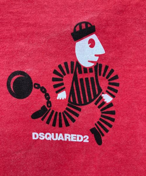 DSQUARED2（ディースクエアード）DSQUARED2 (ディースクエアード) プリントTシャツ レッド サイズ:XSの古着・服飾アイテム