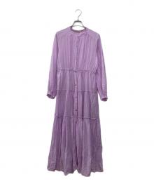 ne quittez pas（ヌキテパ）の古着「Cotton Voile Tiered Maxi Dressティアード マキシワンピース」｜ピンク