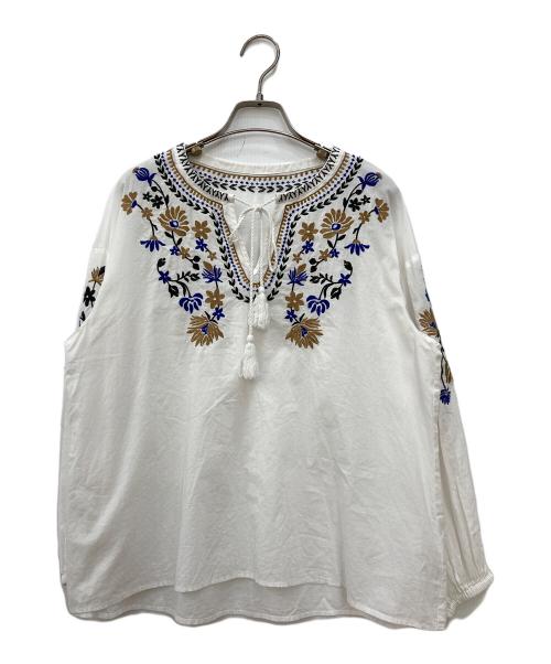 URBAN RESEARCH DOORS（アーバンリサーチドアーズ）URBAN RESEARCH DOORS (アーバンリサーチドアーズ) エンブロダイリー刺繍ブラウス ホワイト サイズ:Freeの古着・服飾アイテム