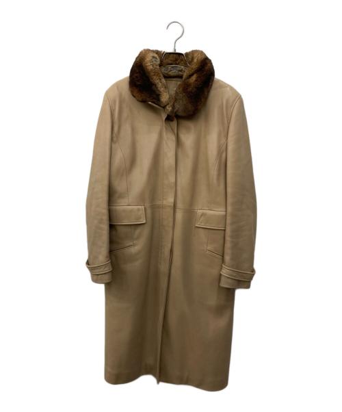 LOEWE（ロエベ）LOEWE (ロエベ) オールドオリタグカラーラムレザーコート ブラウン サイズ:SIZE 44の古着・服飾アイテム