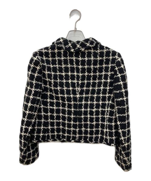 VALENTINO（ヴァレンティノ）VALENTINO (ヴァレンティノ) ショート丈ツイードジャケット ブラック サイズ:SIZE46の古着・服飾アイテム