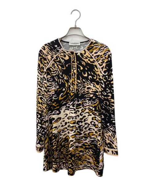 LEONARD（レオナール）LEONARD (レオナール) レオパードチュニック ブラウン サイズ:SIZE 42の古着・服飾アイテム