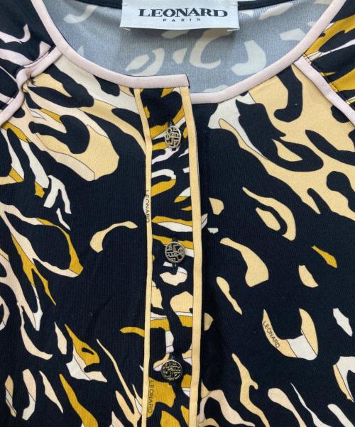 LEONARD（レオナール）LEONARD (レオナール) レオパードチュニック ブラウン サイズ:SIZE 42の古着・服飾アイテム
