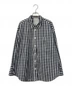 BEARDSLEYビアズリー）の古着「ギンガム ワッシャーシャツ」｜ホワイト×ブラック