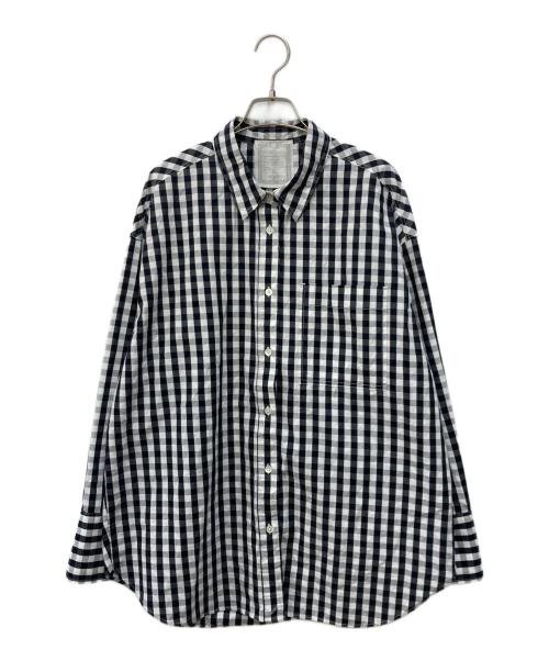 BEARDSLEY（ビアズリー）BEARDSLEY (ビアズリー) ギンガム ワッシャーシャツ ホワイト×ブラック サイズ:Freeの古着・服飾アイテム