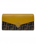 FENDIフェンディ）の古着「ズッカ柄ロングウォレット」｜ブラウン