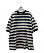 mizuiro-indミズイロインド）の古着「ボーダーカットソー」｜ネイビー×アイボリー