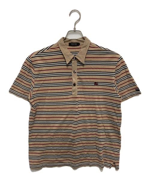 BURBERRY BLACK LABEL（バーバリーブラックレーベル）BURBERRY BLACK LABEL (バーバリーブラックレーベル) ボーダポロシャツ ベージュ サイズ:SIZE3の古着・服飾アイテム
