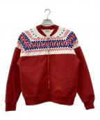 SURE MANUFACTURINGシュアーマニファクチャリング）の古着「Snow pattern Fullzip Sweat」｜レッド
