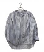 SLOBE IENAスローブ イエナ）の古着「タックカラーボリュームスリーブブラウス」｜ブルー