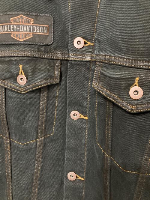 HARLEY-DAVIDSON（ハーレーダビッドソン）HARLEY-DAVIDSON (ハーレーダビッドソン) 袖レザー×デニムジャケット ブラック サイズ:Lの古着・服飾アイテム