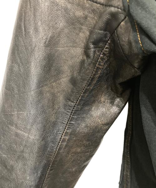 HARLEY-DAVIDSON（ハーレーダビッドソン）HARLEY-DAVIDSON (ハーレーダビッドソン) 袖レザー×デニムジャケット ブラック サイズ:Lの古着・服飾アイテム