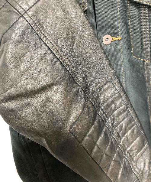 HARLEY-DAVIDSON（ハーレーダビッドソン）HARLEY-DAVIDSON (ハーレーダビッドソン) 袖レザー×デニムジャケット ブラック サイズ:Lの古着・服飾アイテム