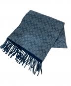 COACHコーチ）の古着「シグネチャーウールスマフラー」｜ブルー