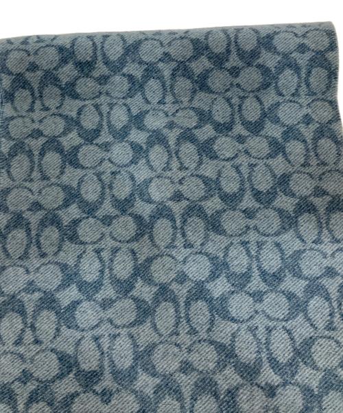 COACH（コーチ）COACH (コーチ) シグネチャーウールスマフラー ブルーの古着・服飾アイテム