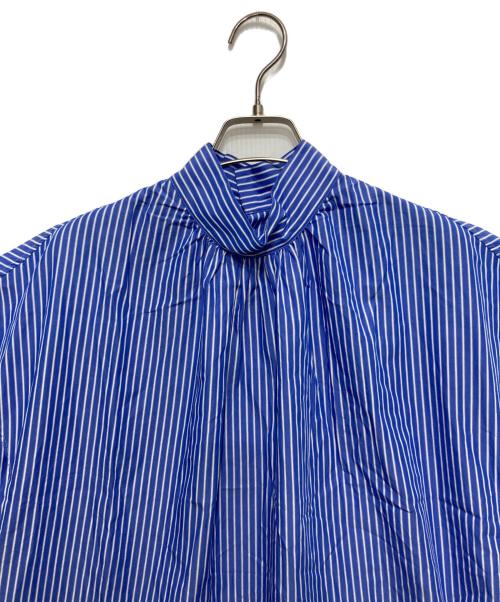 MACPHEE（マカフィー）MACPHEE (マカフィー) コットンブロード スタンドカラーチュニックブラウス ブルー サイズ:SIZE 36の古着・服飾アイテム