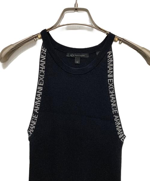 ARMANI EXCHANGE（アルマーニ エクスチェンジ）ARMANI EXCHANGE (アルマーニ エクスチェンジ) タイトリブワンピース ブラック サイズ:XSの古着・服飾アイテム