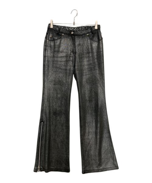 伊太利屋（イタリヤ）伊太利屋 (イタリヤ) コーティングサイドジップフレアパンツ グレー サイズ:SIZE 9号の古着・服飾アイテム