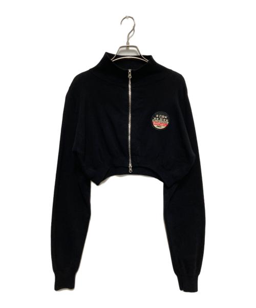 ACLENT（アクレント）ACLENT (アクレント) Emblem short zip knit top ブラック サイズ:Fの古着・服飾アイテム