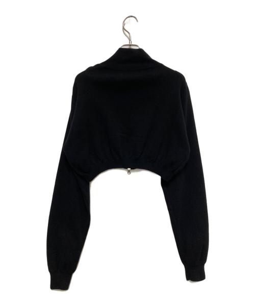 ACLENT（アクレント）ACLENT (アクレント) Emblem short zip knit top ブラック サイズ:Fの古着・服飾アイテム