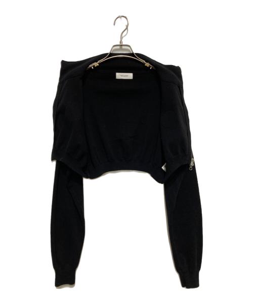 ACLENT（アクレント）ACLENT (アクレント) Emblem short zip knit top ブラック サイズ:Fの古着・服飾アイテム